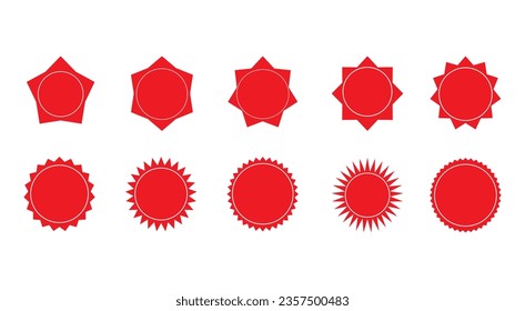 Red Starbursts Set, Vector de ilustración 