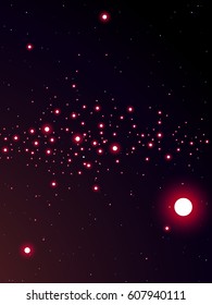 red stardust in universe background