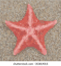 
red starfish. abstract background.