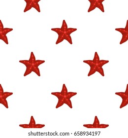 Red starfish pattern seamless for any design vector illustration