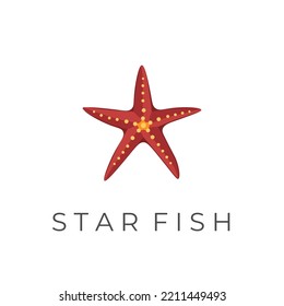 Red starfish vector illustration logo