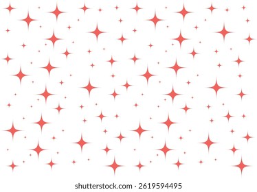 Red Starry Sparkle Vector Illustration