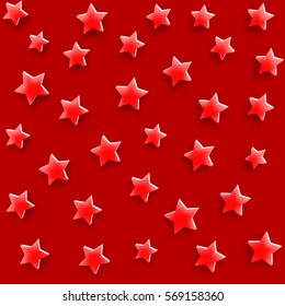 Red stars background abstract design texture.