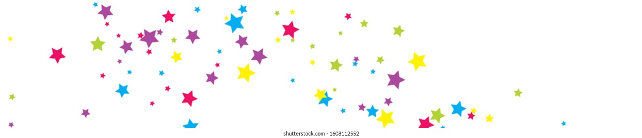 Red Stars Invitation. Purple Texture Festive. Yellow Confetti Background. Green Starry Space. Summer Card. Christmas Modern. Sparkling Poster. Celebration Isolated.