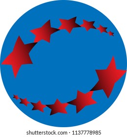 
red stars on a blue ball