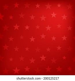 Red stars pattern background. Vector illustration