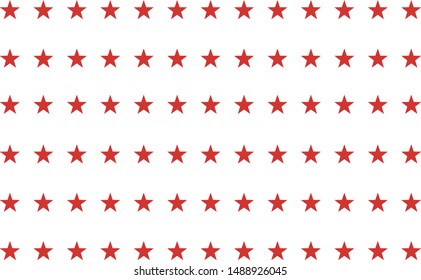 Red Stars Pattern. Vector Illustration of Stars Background for Celebration Holiday American President Day, USA  memorial day, 4th of July