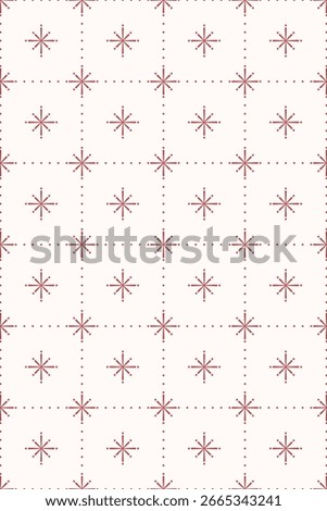 Red stars seamless pattern design. Vector illustration.