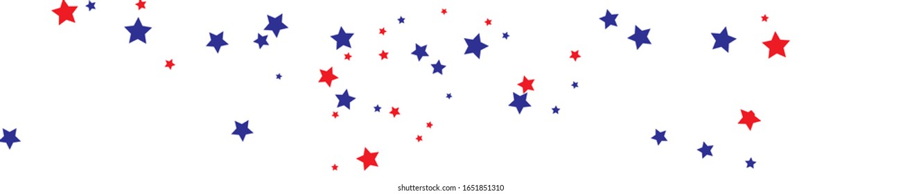 Red Stars Symbol. American Confetti Modern. Blue Sparkling Poster. Celebration Space. Navy Starry Space. Glitter Invitation. Summer Sky. Party Poster.