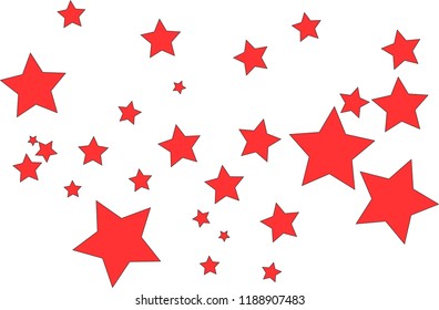 Red stars Vector image on a white background.
