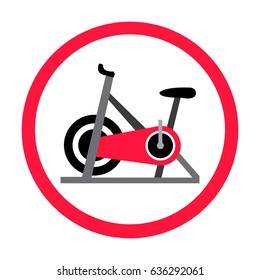 Red Stationary Bicycle on Circle Vector