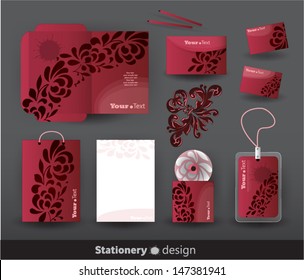 Red stationery design