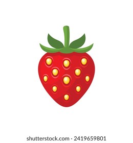 Cereza roja sobre fondo blanco. Ilustración del vector