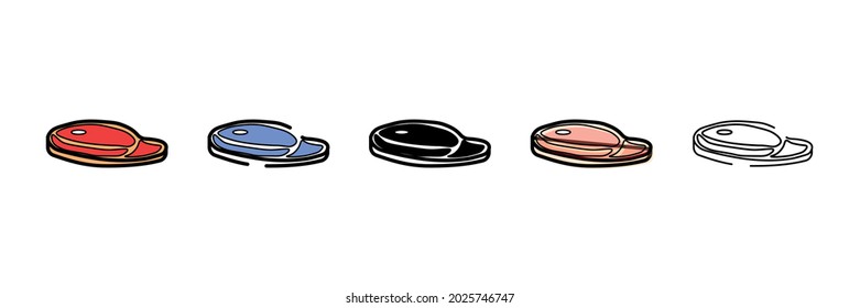 red steak vector type icon