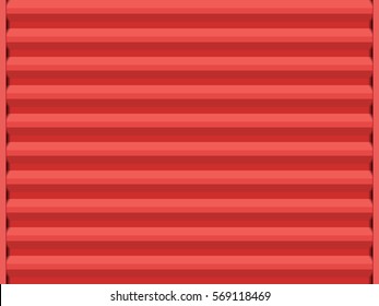 Red steel door.Storage garage wall.Texture of red metal roofing.Abstract background.