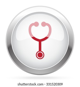 Red Stethoscope icon on chrome web button