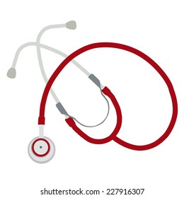 Red stethoscope, stethoscope isolated, stethoscope icon,instrument