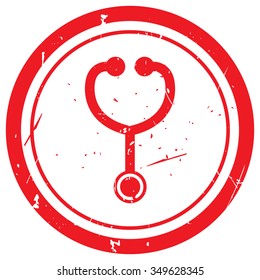 Red Stethoscope rubber stamp