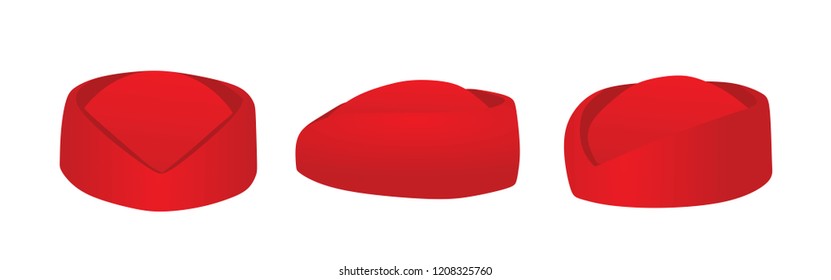 Red stewardess hat. vector illustration