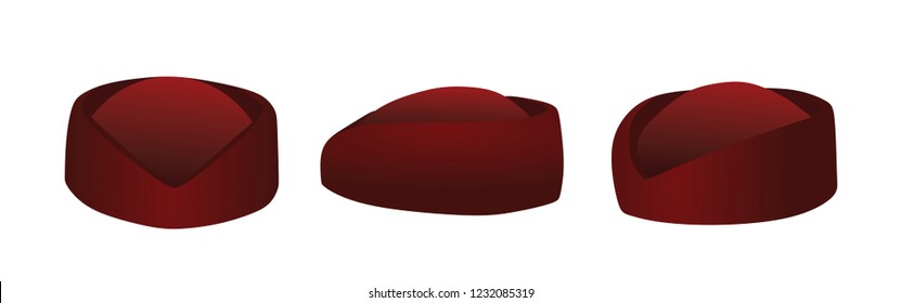 Red stewardess hat. vector illustration