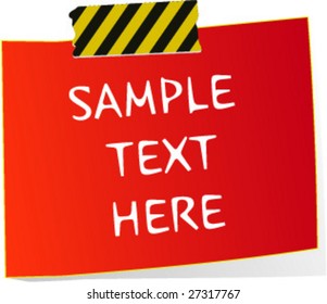 red stick with sample text