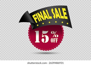 Red sticker with discount on transparent background. - Powered by Shutterstock - Get 15% off with code: PIKWIZARD15