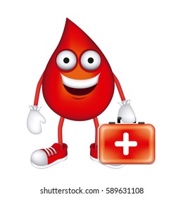 red sticker drop happy with suitcase icon, vector illustraction design