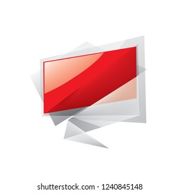 Red sticker on white background. Vector illustration