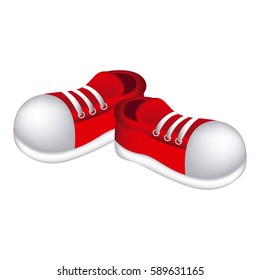 red sticker shoes icon, vector illustraction design image