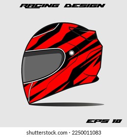 Red sticker sport helmet wrap and vinyl sticker design.