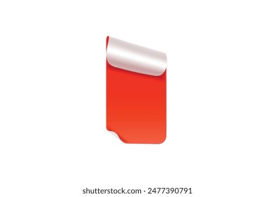 Red stickers, foil or paper patches mockup, labels sign Free Vector editable background