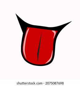 vector de la lengua pegada al rojo, icono de la lengua