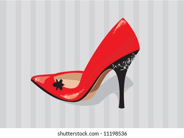 red stiletto shoe