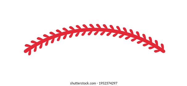 Red stitches of baseball Stitch design for baseball lovers