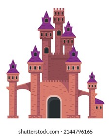 red stone castle fairytale icon
