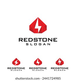 Logo de piedra roja, logo de piedra rubby