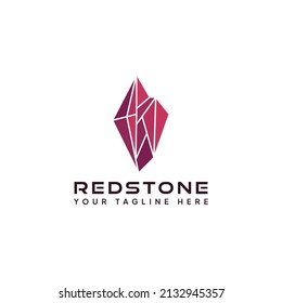 Red stone logo, Red ruby stone logo design vector illustration.