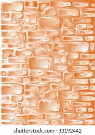 Red stone wall seamless, background, vector illustration