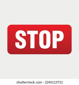 Red Stop Button Vector illustration