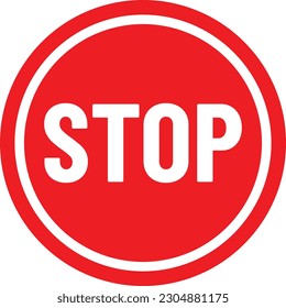 Red stop circle icon vector . stop Warning Sign isolated on white background