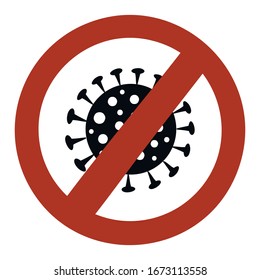 Red Stop Coronavirus Pandemic sign. Stop, quarantine Covid-19, 2019-nCoV Novel Coronavirus 