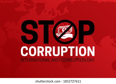 Red Stop Corruption and International Anti-Corruption Day Background