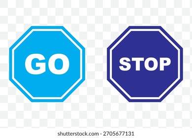 Red stop and green go sign isolated vector template