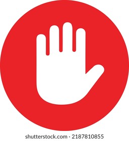 Red Stop Hand Icon Red Sign