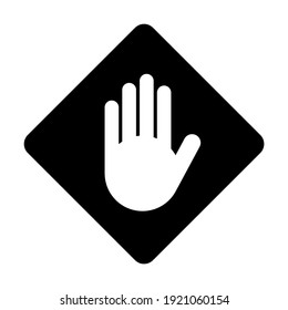 Panneau en forme de losange en forme de losange ou Adblock rouge Stop ou Ne pas entrer d'icône. Image vectorielle.