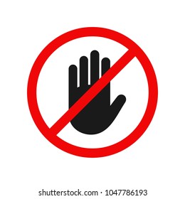 Red stop hand sign