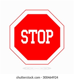 red stop hand sign for prohibited activitie - Vector illustration