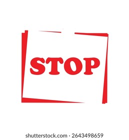 Red stop hand sign, stop hand vector printable design, isolated on white background. Traffic regulatory warning stop symbol. Vector illustration,