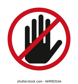 Red stop hand sign . Vector illustration - you can simply change color and size