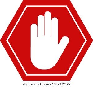 Red Stop Hand Sign Web Icon Stock Vector (Royalty Free) 1587272497 ...